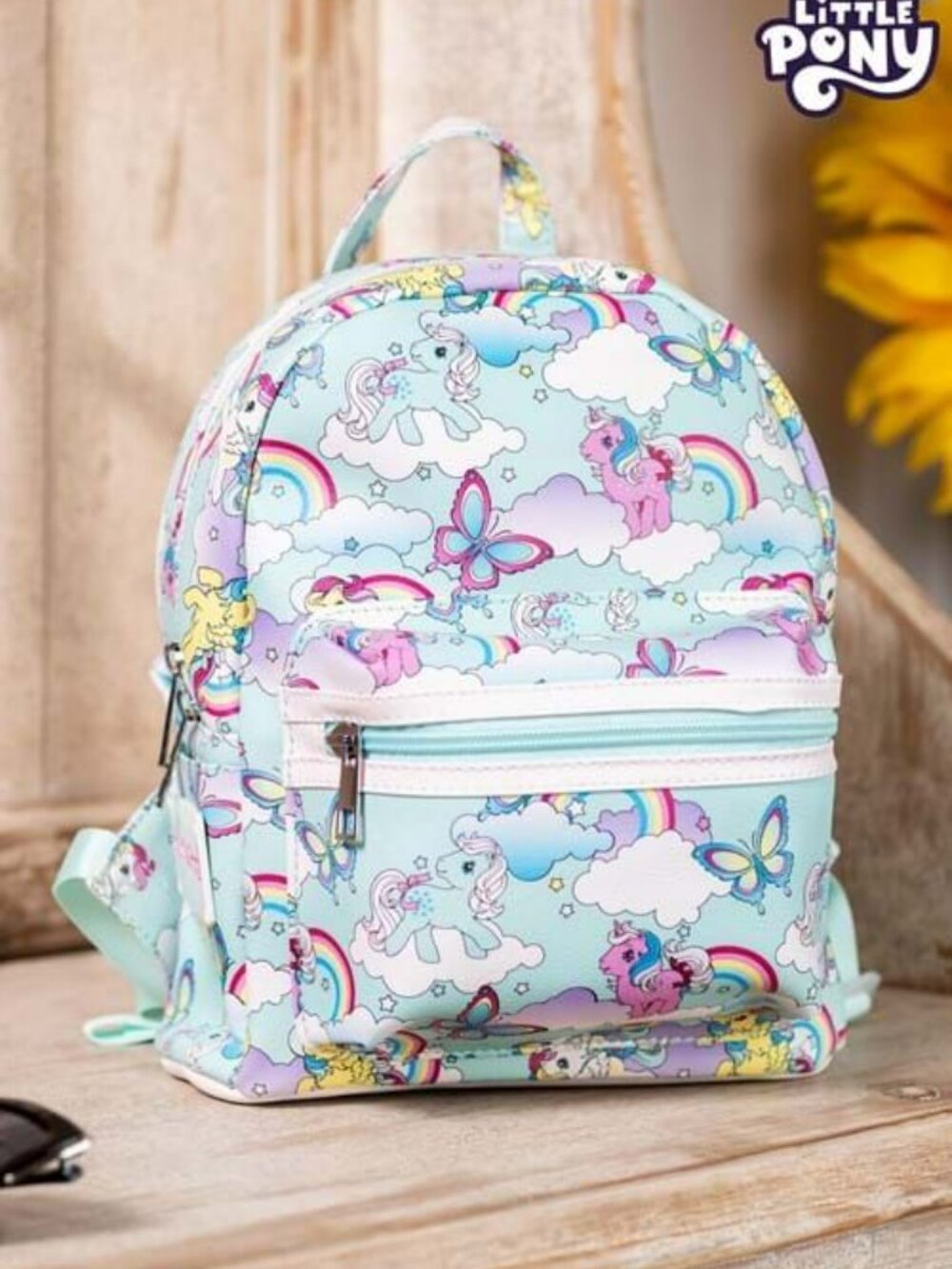 My Little Pony Rainbows and Butterflies Faux Leather Mini Backpack Official NWT